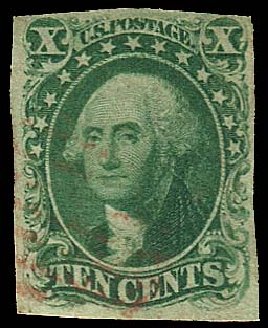 US Stamps Prices Scott # 13 - 1855 10c Washington. Regency-Superior, Jan 2015, Sale 109, Lot 567