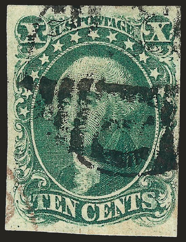 US Stamp Value Scott Catalog # 13: 10c 1855 Washington. Robert Siegel Auction Galleries, Oct 2008, Sale 963, Lot 217