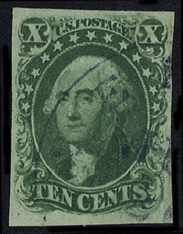 US Stamp Price Scott Catalogue 13 - 10c 1855 Washington. Cherrystone Auctions, Apr 2010, Sale 201004, Lot 38
