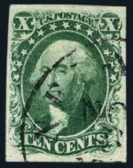 US Stamps Prices Scott Catalog #13: 1855 10c Washington. Harmer-Schau Auction Galleries, Aug 2014, Sale 102, Lot 1648