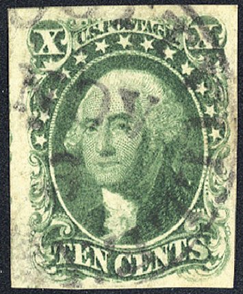 Values of US Stamps Scott Cat. 13 - 10c 1855 Washington. Cherrystone Auctions, Mar 2009, Sale 200903, Lot 29
