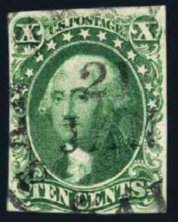 Values of US Stamps Scott Cat. 13: 10c 1855 Washington. Harmer-Schau Auction Galleries, Aug 2014, Sale 102, Lot 1649