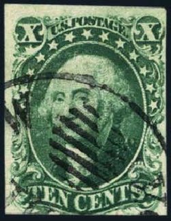 Costs of US Stamp Scott Cat. 13 - 10c 1855 Washington. Harmer-Schau Auction Galleries, Nov 2014, Sale 103, Lot 89