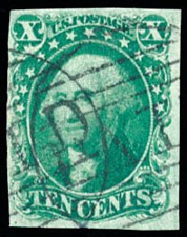 Costs of US Stamp Scott Cat. #13 - 10c 1855 Washington. Schuyler J. Rumsey Philatelic Auctions, Apr 2015, Sale 60, Lot 1949