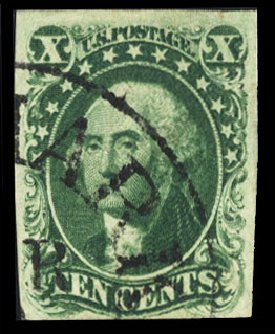 Cost of US Stamp Scott Catalogue 13 - 10c 1855 Washington. Cherrystone Auctions, Jun 2014, Sale 201406, Lot 20