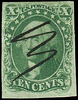 US Stamp Value Scott # 13 - 1855 10c Washington. Regency-Superior, Nov 2014, Sale 108, Lot 70