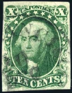 US Stamps Price Scott Cat. # 13 - 10c 1855 Washington. Harmer-Schau Auction Galleries, Oct 2009, Sale 83, Lot 314