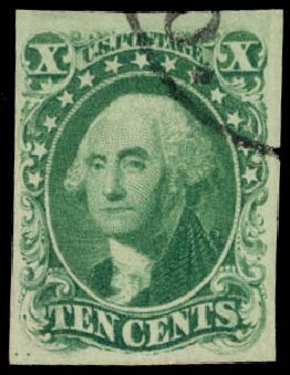 Cost of US Stamp Scott Cat. #13 - 10c 1855 Washington. Daniel Kelleher Auctions, Dec 2013, Sale 640, Lot 44