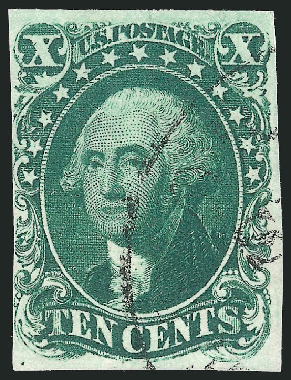 US Stamp Value Scott Catalogue #13: 10c 1855 Washington. Robert Siegel Auction Galleries, Dec 2012, Sale 1037, Lot 1434