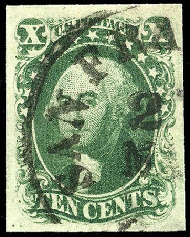 Value of US Stamps Scott Catalogue 13 - 1855 10c Washington. Matthew Bennett International, Apr 2008, Sale 326, Lot 35