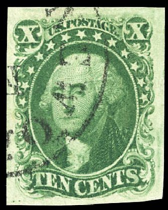 US Stamp Values Scott #13: 1855 10c Washington. Matthew Bennett International, Sep 2011, Sale 338, Lot 1685