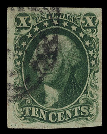 Value of US Stamp Scott Catalog # 13 - 1855 10c Washington. Cherrystone Auctions, Oct 2012, Sale 201210, Lot 15