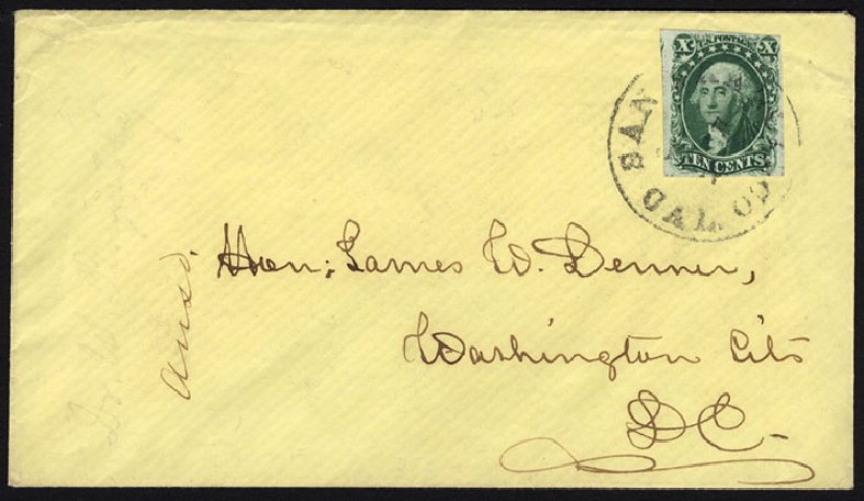 US Stamp Prices Scott Cat. 13: 1855 10c Washington. Cherrystone Auctions, May 2013, Sale 201305, Lot 25