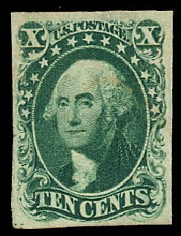 Costs of US Stamps Scott Catalogue #13: 1855 10c Washington. Daniel Kelleher Auctions, Dec 2012, Sale 633, Lot 365