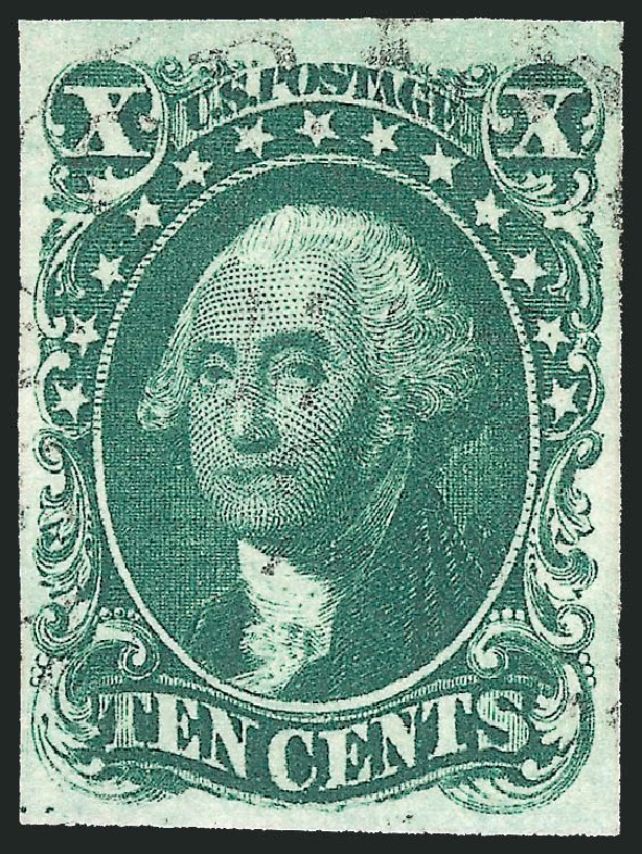 US Stamp Values Scott Catalogue # 13: 1855 10c Washington. Robert Siegel Auction Galleries, Mar 2012, Sale 1019, Lot 355