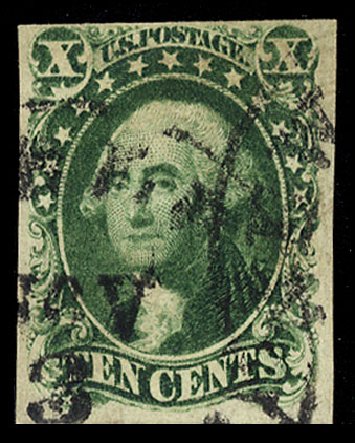 US Stamps Value Scott Cat. # 13 - 1855 10c Washington. Cherrystone Auctions, Jan 2015, Sale 201501, Lot 72