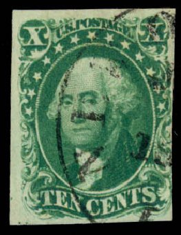 Cost of US Stamps Scott #13: 1855 10c Washington. Daniel Kelleher Auctions, Sep 2013, Sale 639, Lot 352