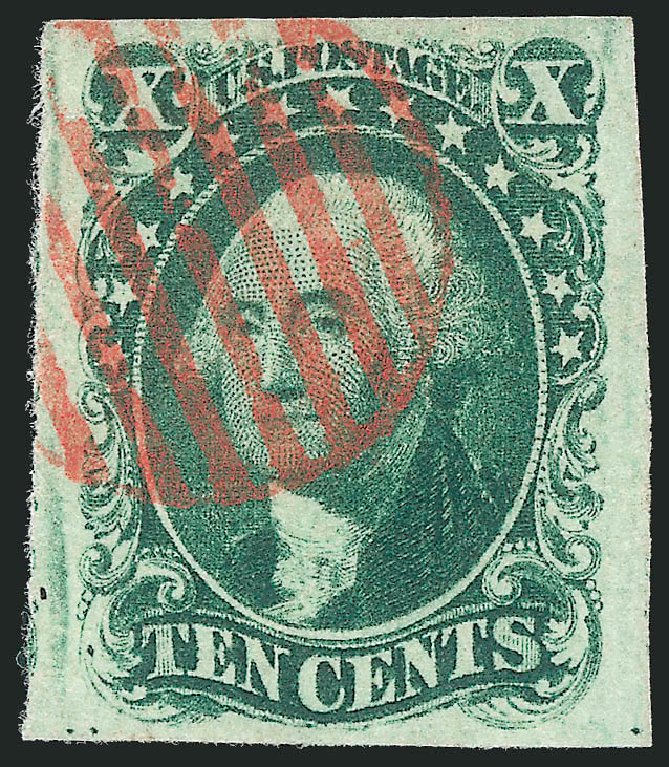 Prices of US Stamps Scott Catalogue 13 - 1855 10c Washington. Robert Siegel Auction Galleries, Jul 2014, Sale 1077, Lot 52