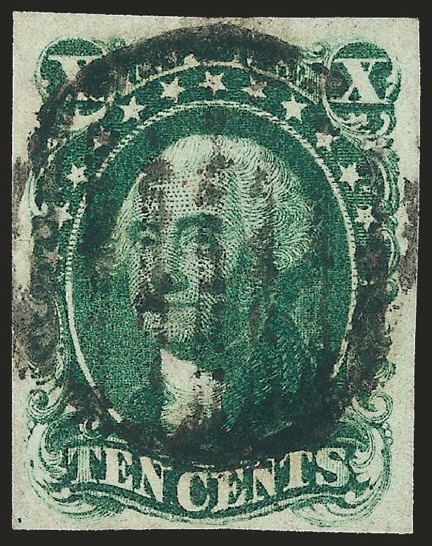 US Stamps Values Scott Catalogue # 13: 1855 10c Washington. Robert Siegel Auction Galleries, Jun 2010, Sale 992, Lot 2052