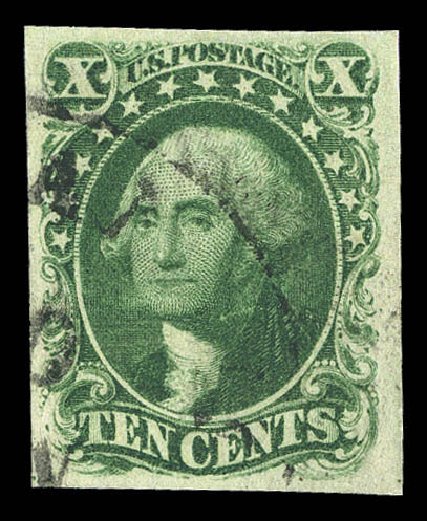 Value of US Stamp Scott Cat. # 13: 10c 1855 Washington. Matthew Bennett International, Sep 2012, Sale 345, Lot 33