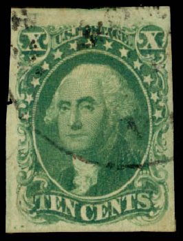 US Stamps Price Scott Catalogue #13: 1855 10c Washington. Daniel Kelleher Auctions, Sep 2013, Sale 639, Lot 3126