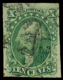Values of US Stamps Scott Catalogue #13 - 1855 10c Washington. Daniel Kelleher Auctions, Dec 2013, Sale 640, Lot 46