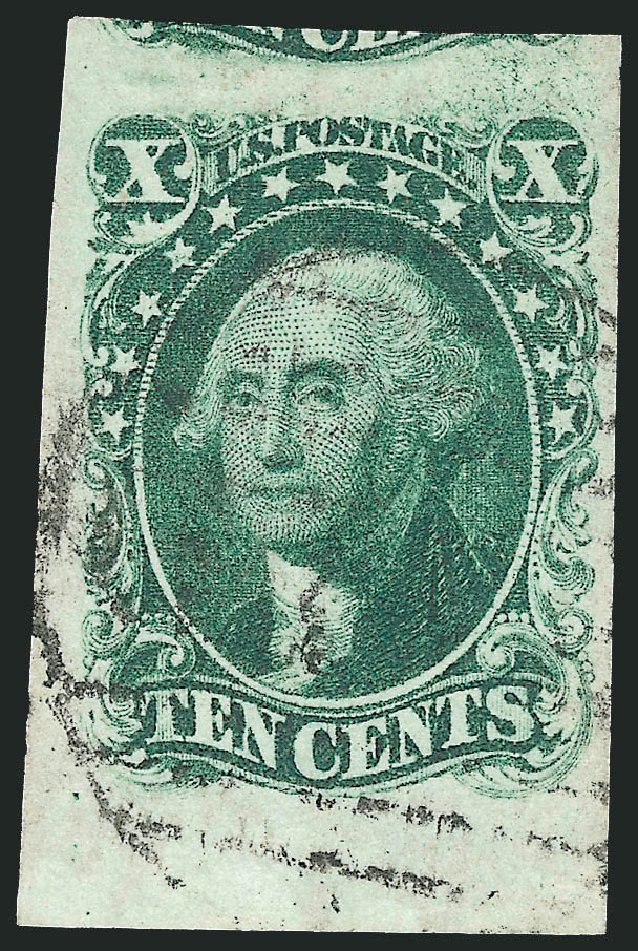 US Stamps Values Scott Cat. # 13: 1855 10c Washington. Robert Siegel Auction Galleries, Nov 2012, Sale 1034, Lot 36