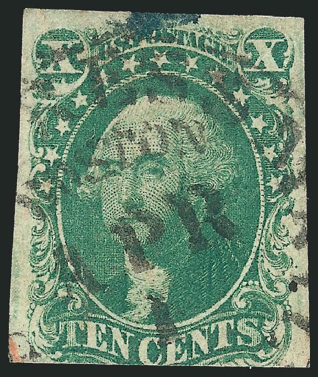 US Stamps Values Scott Catalogue 13: 1855 10c Washington. Robert Siegel Auction Galleries, Sep 2010, Sale 993, Lot 236