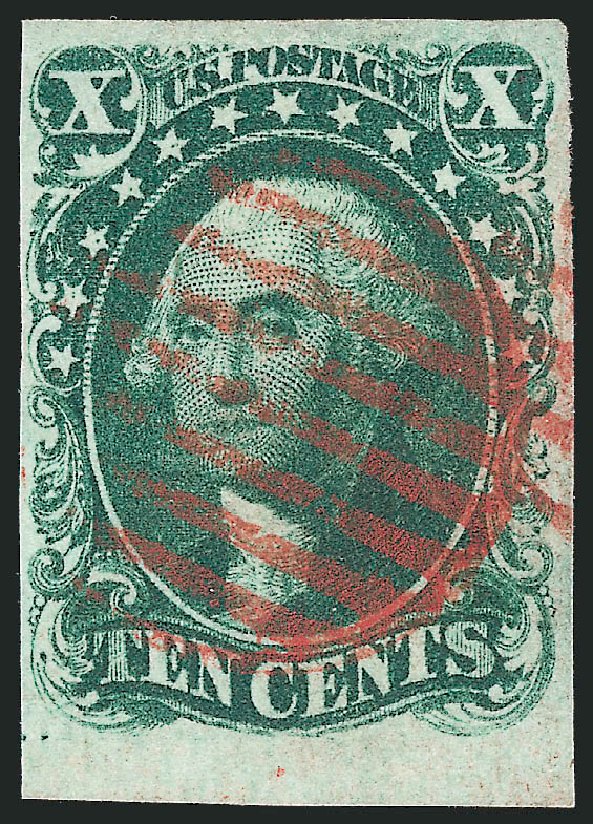 US Stamps Value Scott Catalogue # 13 - 1855 10c Washington. Robert Siegel Auction Galleries, Oct 2010, Sale 997, Lot 5176