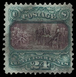Costs of US Stamp Scott #130 - 24c 1875 Pictorial Re-issue Declaration. Daniel Kelleher Auctions, Jun 2012, Sale 630, Lot 1357
