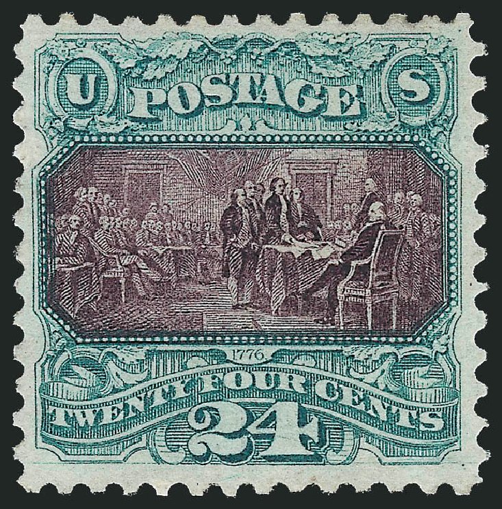 US Stamps Price Scott 130 - 1875 24c Pictorial Re-issue Declaration. Robert Siegel Auction Galleries, Oct 2011, Sale 1014, Lot 1347