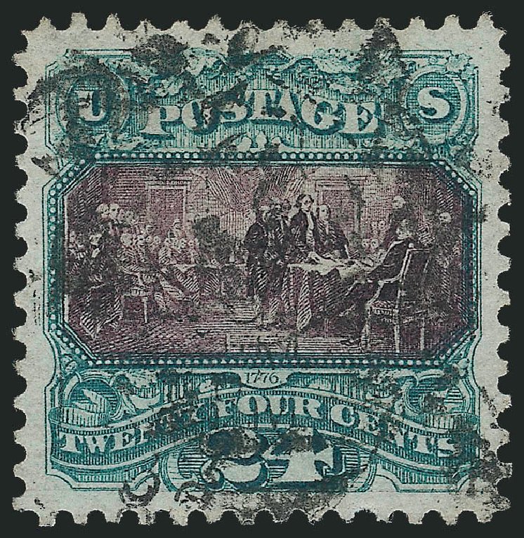 US Stamp Value Scott # 130 - 24c 1875 Pictorial Re-issue Declaration. Robert Siegel Auction Galleries, Nov 2012, Sale 1034, Lot 137