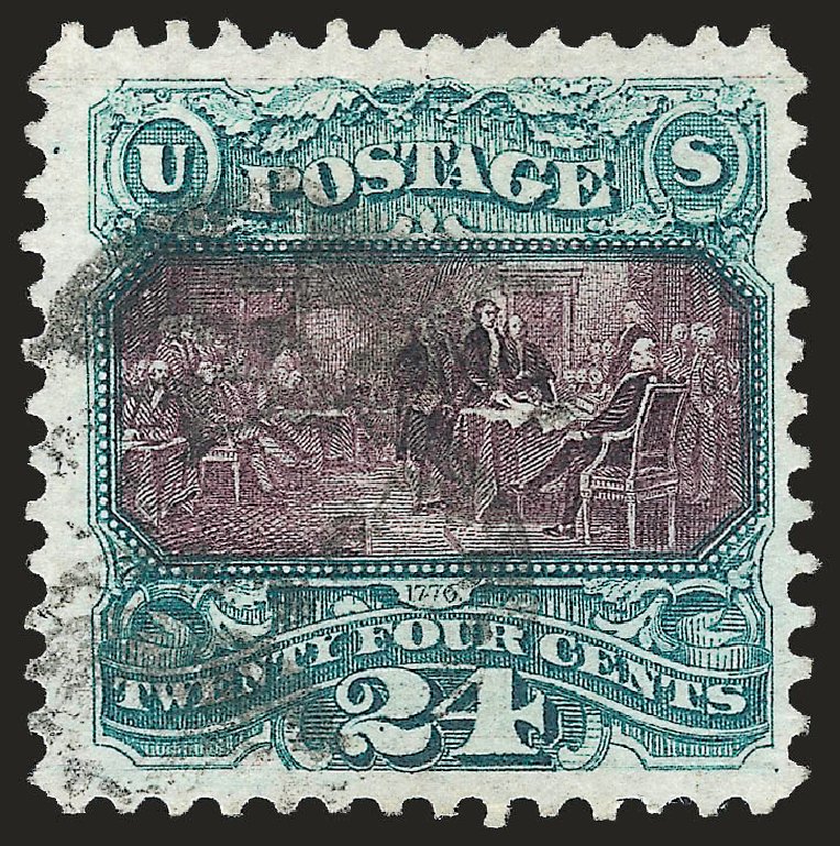 Value of US Stamps Scott #130 - 1875 24c Pictorial Re-issue Declaration. Robert Siegel Auction Galleries, Jun 2010, Sale 992, Lot 2207