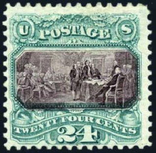 US Stamp Prices Scott Cat. 130 - 24c 1875 Pictorial Re-issue Declaration. Harmer-Schau Auction Galleries, Jun 2008, Sale 78, Lot 1368
