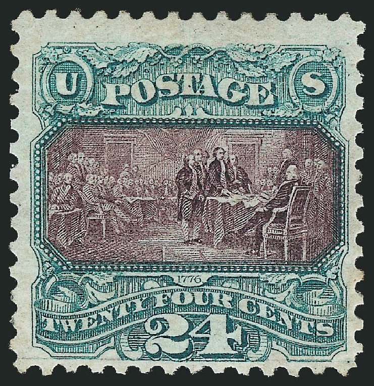 Prices of US Stamps Scott Catalog 130 - 1875 24c Pictorial Re-issue Declaration. Robert Siegel Auction Galleries, Dec 2012, Sale 1037, Lot 1698