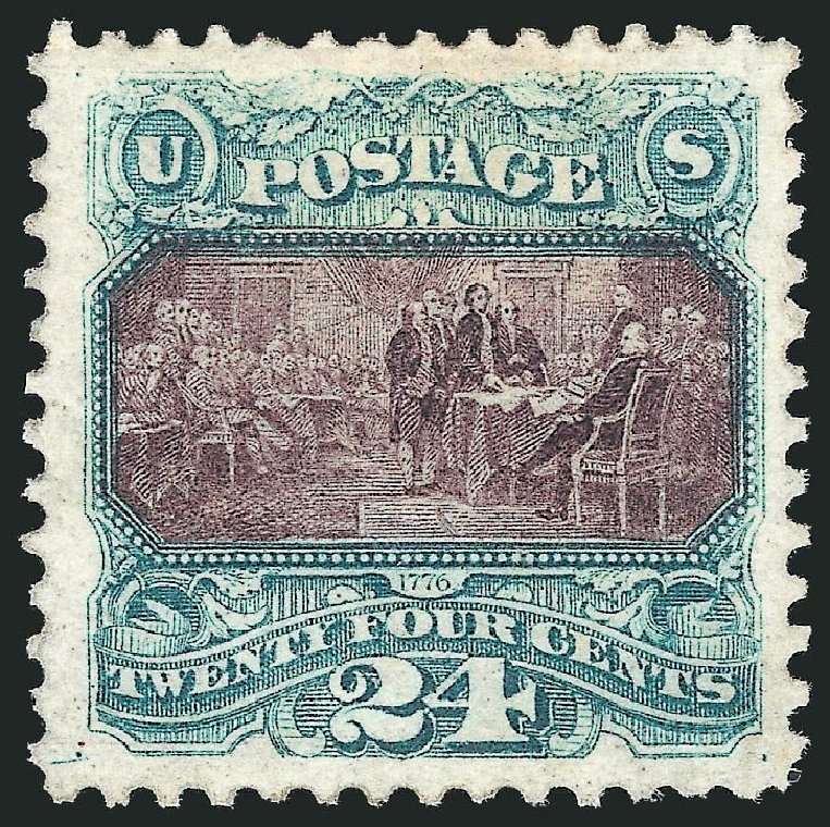 Prices of US Stamp Scott Cat. # 130: 1875 24c Pictorial Re-issue Declaration. Robert Siegel Auction Galleries, Nov 2013, Sale 1057, Lot 698
