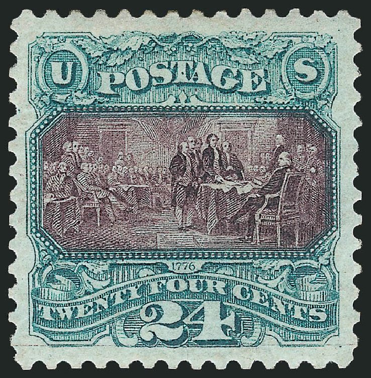 US Stamp Price Scott Catalog 130: 1875 24c Pictorial Re-issue Declaration. Robert Siegel Auction Galleries, Apr 2015, Sale 1096, Lot 248