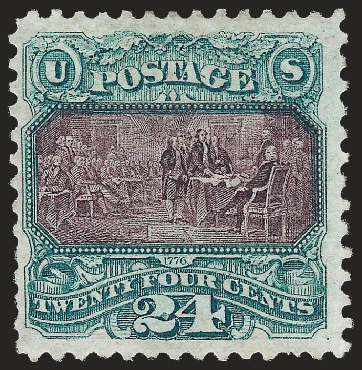 Value of US Stamp Scott 130 - 1875 24c Pictorial Re-issue Declaration. Robert Siegel Auction Galleries, Sep 2009, Sale 976, Lot 1508