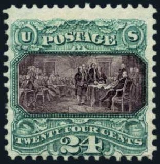 US Stamp Price Scott Catalogue # 130 - 24c 1875 Pictorial Re-issue Declaration. Harmer-Schau Auction Galleries, Oct 2013, Sale 99, Lot 149