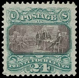 US Stamps Value Scott Cat. 130 - 24c 1875 Pictorial Re-issue Declaration. H.R. Harmer, Oct 2014, Sale 3006, Lot 1189