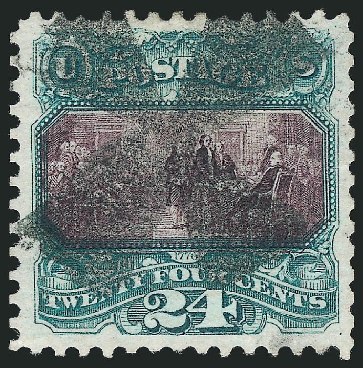 Price of US Stamp Scott Catalog #130: 1875 24c Pictorial Re-issue Declaration. Robert Siegel Auction Galleries, Oct 2011, Sale 1013, Lot 259