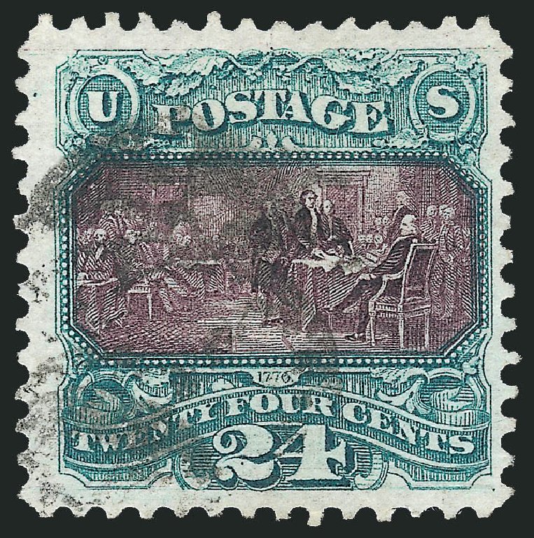 US Stamps Values Scott Cat. 130 - 1875 24c Pictorial Re-issue Declaration. Robert Siegel Auction Galleries, Dec 2012, Sale 1037, Lot 1699