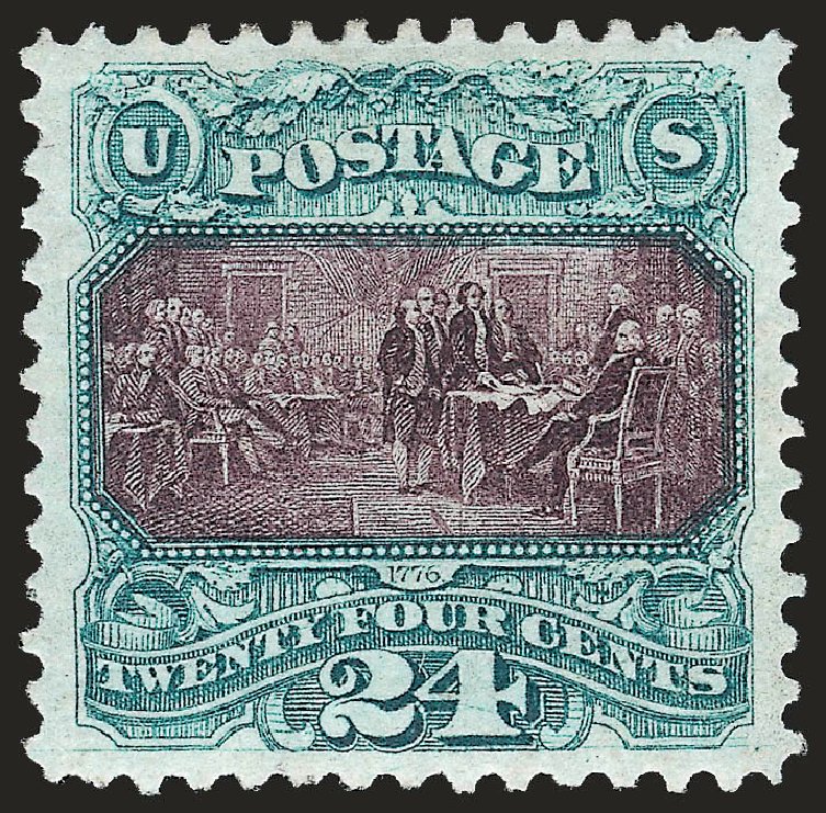 Price of US Stamps Scott 130: 1875 24c Pictorial Re-issue Declaration. Robert Siegel Auction Galleries, Jan 2009, Sale 968, Lot 169