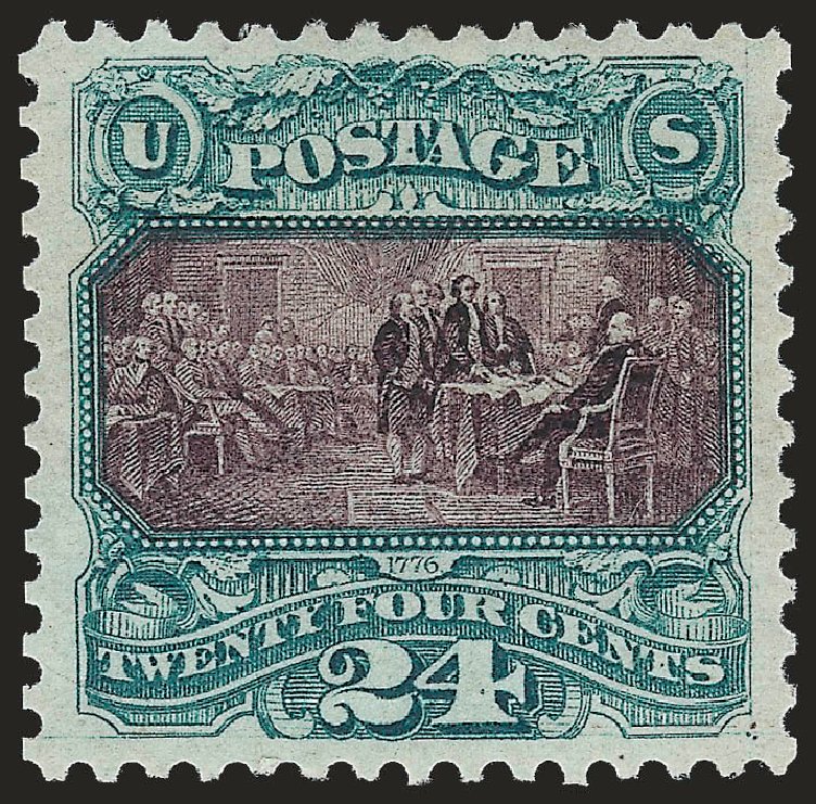 Cost of US Stamp Scott Catalogue #130 - 1875 24c Pictorial Re-issue Declaration. Robert Siegel Auction Galleries, Dec 2009, Sale 982, Lot 5389