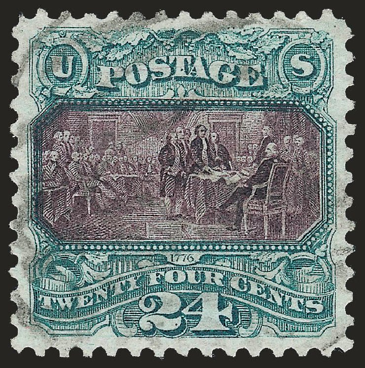 Value of US Stamp Scott 130 - 24c 1875 Pictorial Re-issue Declaration. Robert Siegel Auction Galleries, Jun 2010, Sale 989, Lot 139