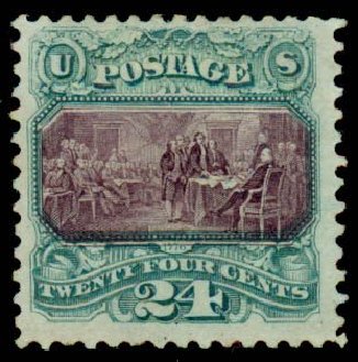 Costs of US Stamps Scott Catalogue 130: 1875 24c Pictorial Re-issue Declaration. Daniel Kelleher Auctions, Sep 2013, Sale 639, Lot 3240