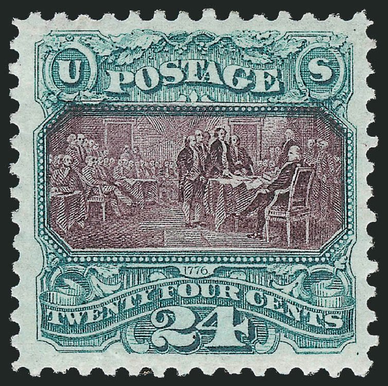 US Stamps Price Scott Cat. # 130: 1875 24c Pictorial Re-issue Declaration. Robert Siegel Auction Galleries, Oct 2012, Sale 1033, Lot 4070
