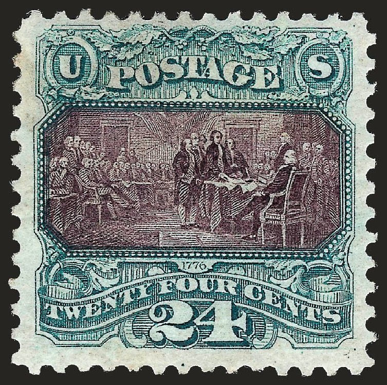 US Stamp Value Scott Catalog 130 - 1875 24c Pictorial Re-issue Declaration. Robert Siegel Auction Galleries, Dec 2008, Sale 967, Lot 4260