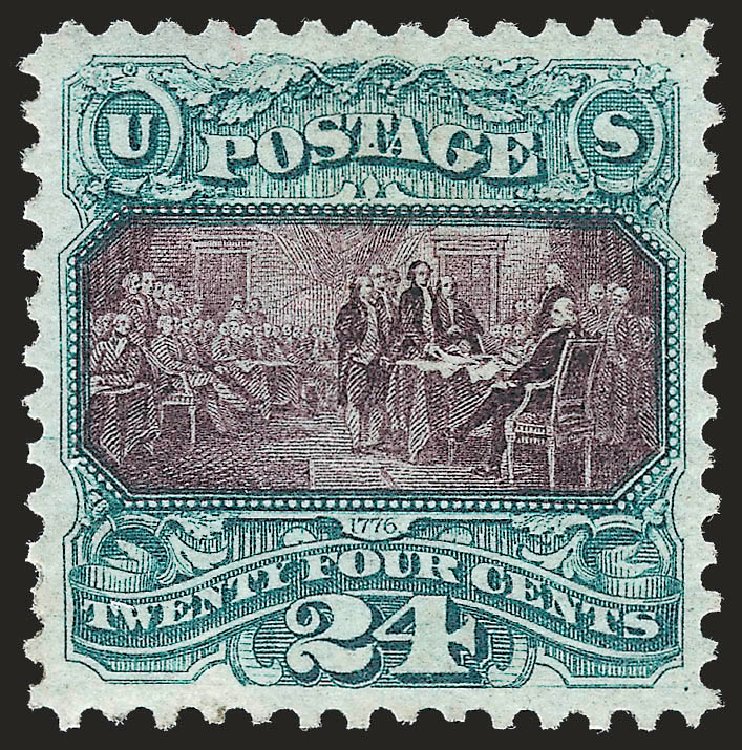 Prices of US Stamps Scott Cat. # 130: 1875 24c Pictorial Re-issue Declaration. Robert Siegel Auction Galleries, Jun 2009, Sale 975, Lot 1380