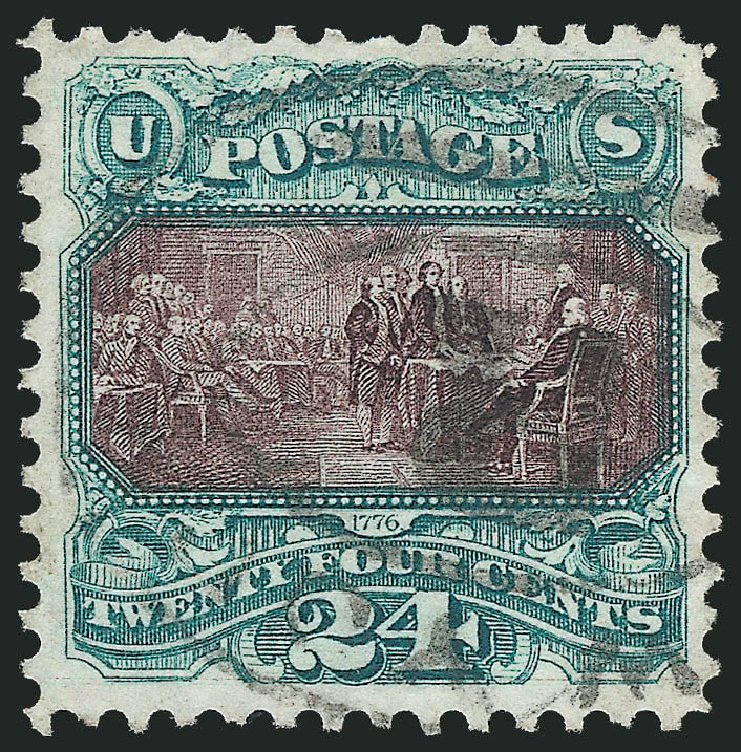 Values of US Stamp Scott 130: 1875 24c Pictorial Re-issue Declaration. Robert Siegel Auction Galleries, Dec 2013, Sale 1062, Lot 341